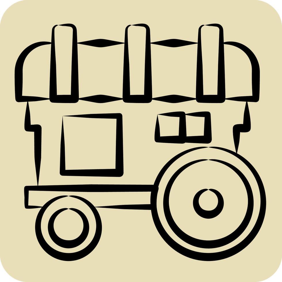 Icon Caravan. related to Medieval symbol. hand drawn style. simple design editable. simple illustration vector