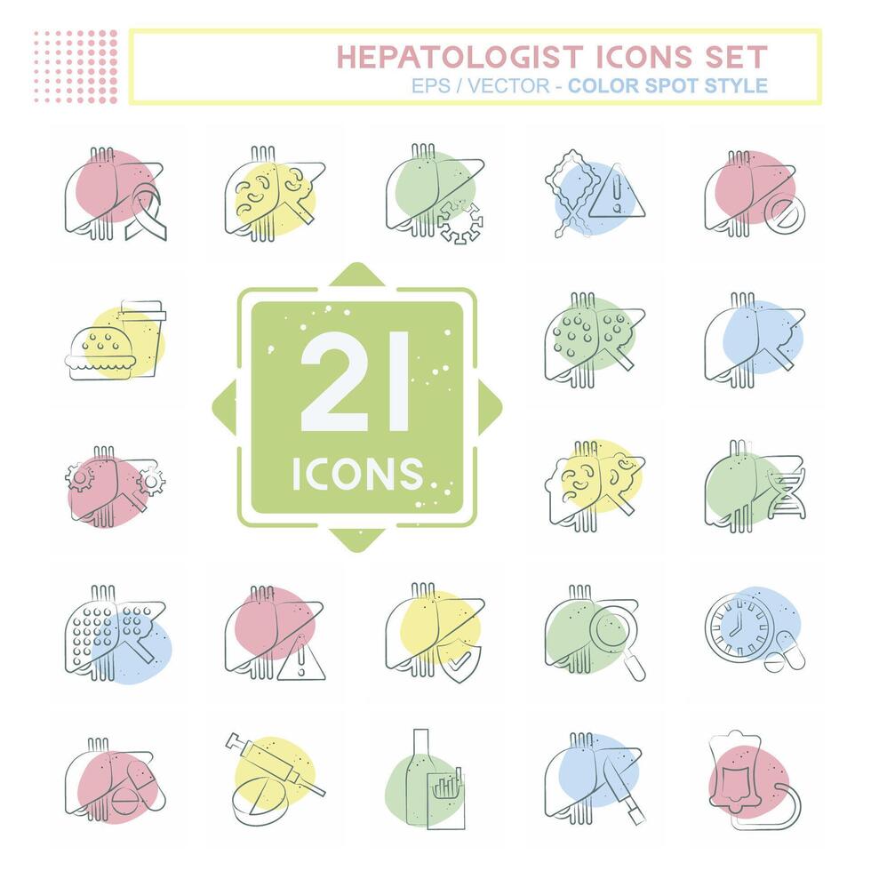 Icon Set Hepatologist. related to Health symbol. Color Spot Style. simple design editable. simple illustration vector