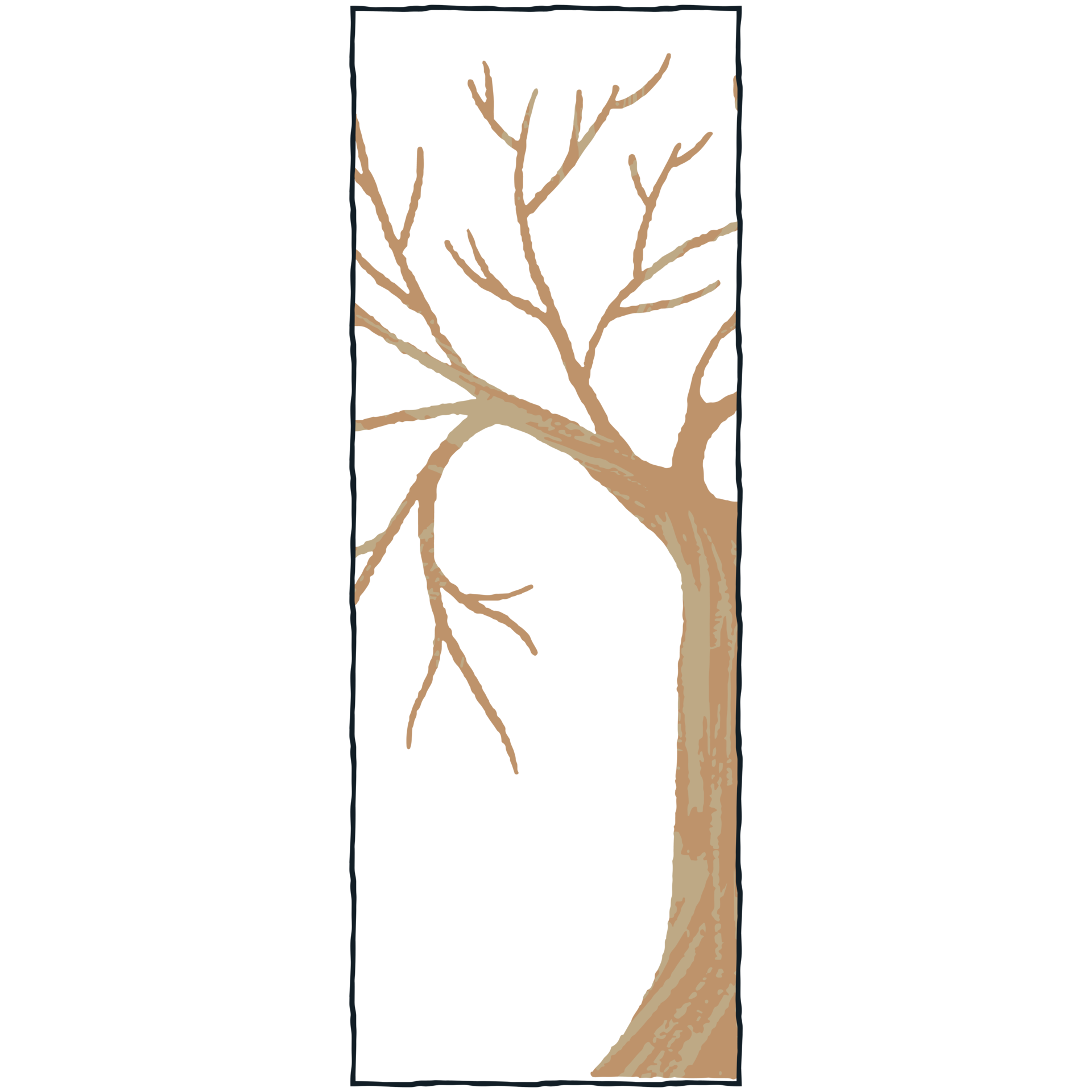 AI generated a tree with no leaves on it, with a frame around it