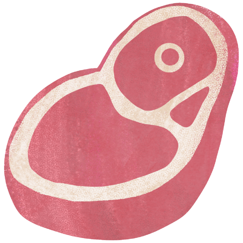 AI generated a pink meat cut into a shape on a transparent background png