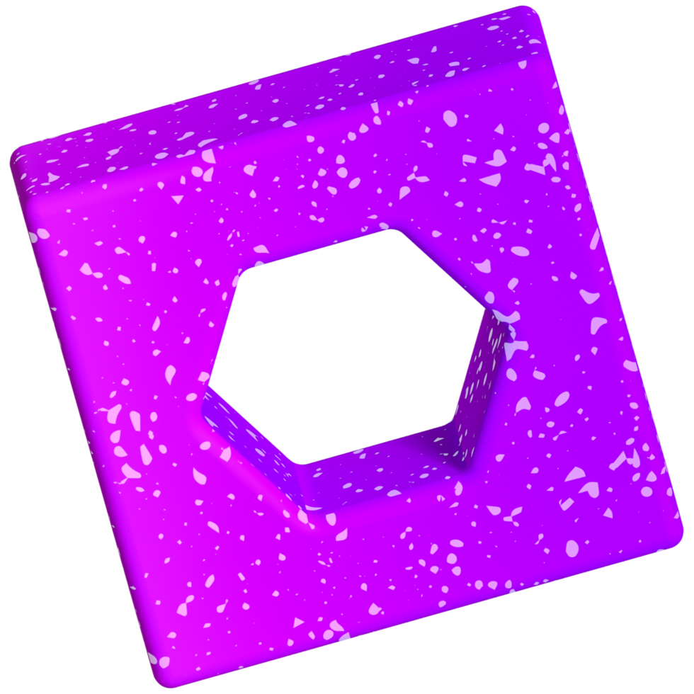 AI generated a purple hexagon with white spots on it png