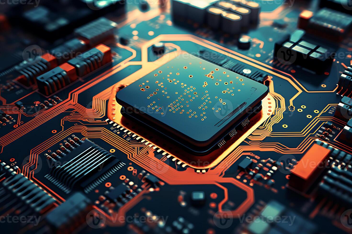 3d technology illustration A fingerprint scanner is integrated into the printed circuit. release binary code photo
