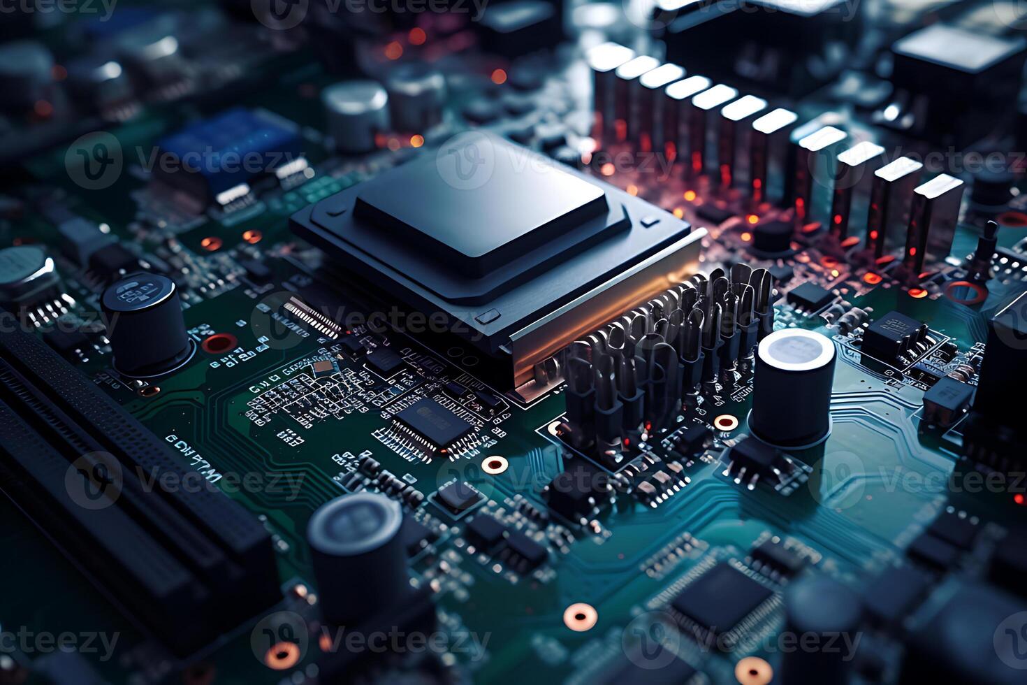 3d technology illustration A fingerprint scanner is integrated into the printed circuit. release binary code photo