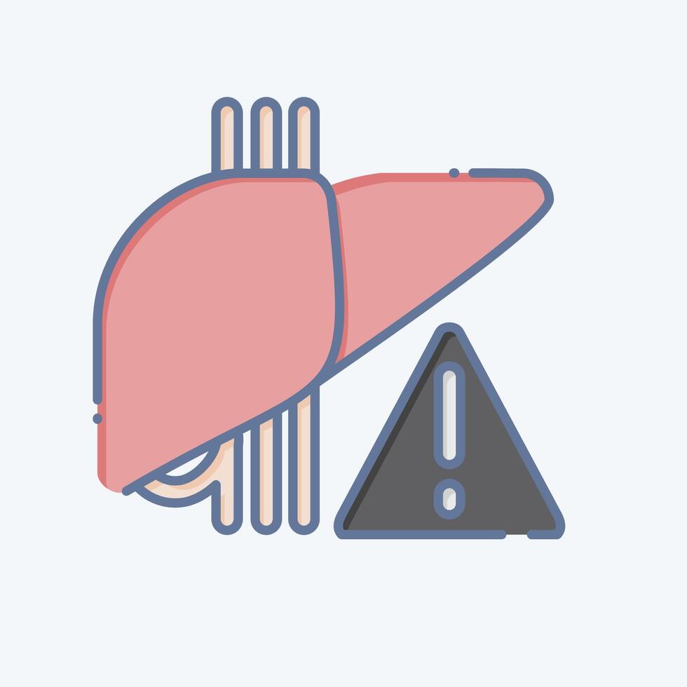 Icon Liver Problem. related to Hepatologist symbol. doodle style. simple design editable. simple illustration vector