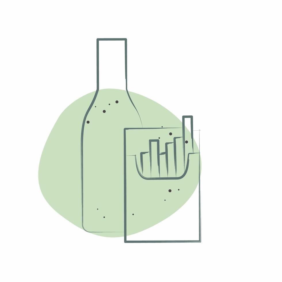Icon Smoking Alcohol. related to Hepatologist symbol. Color Spot Style. simple design editable. simple illustration vector