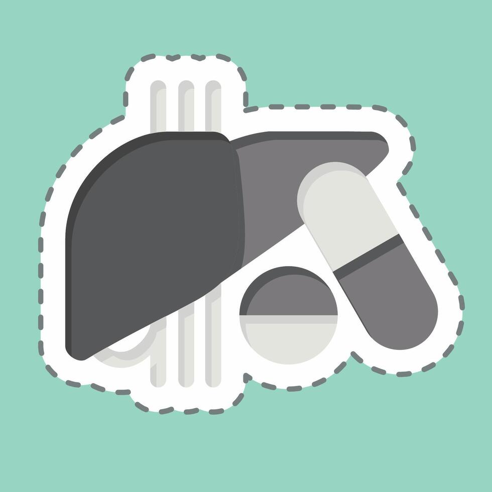 Sticker line cut Medication. related to Hepatologist symbol. simple design editable. simple illustration vector