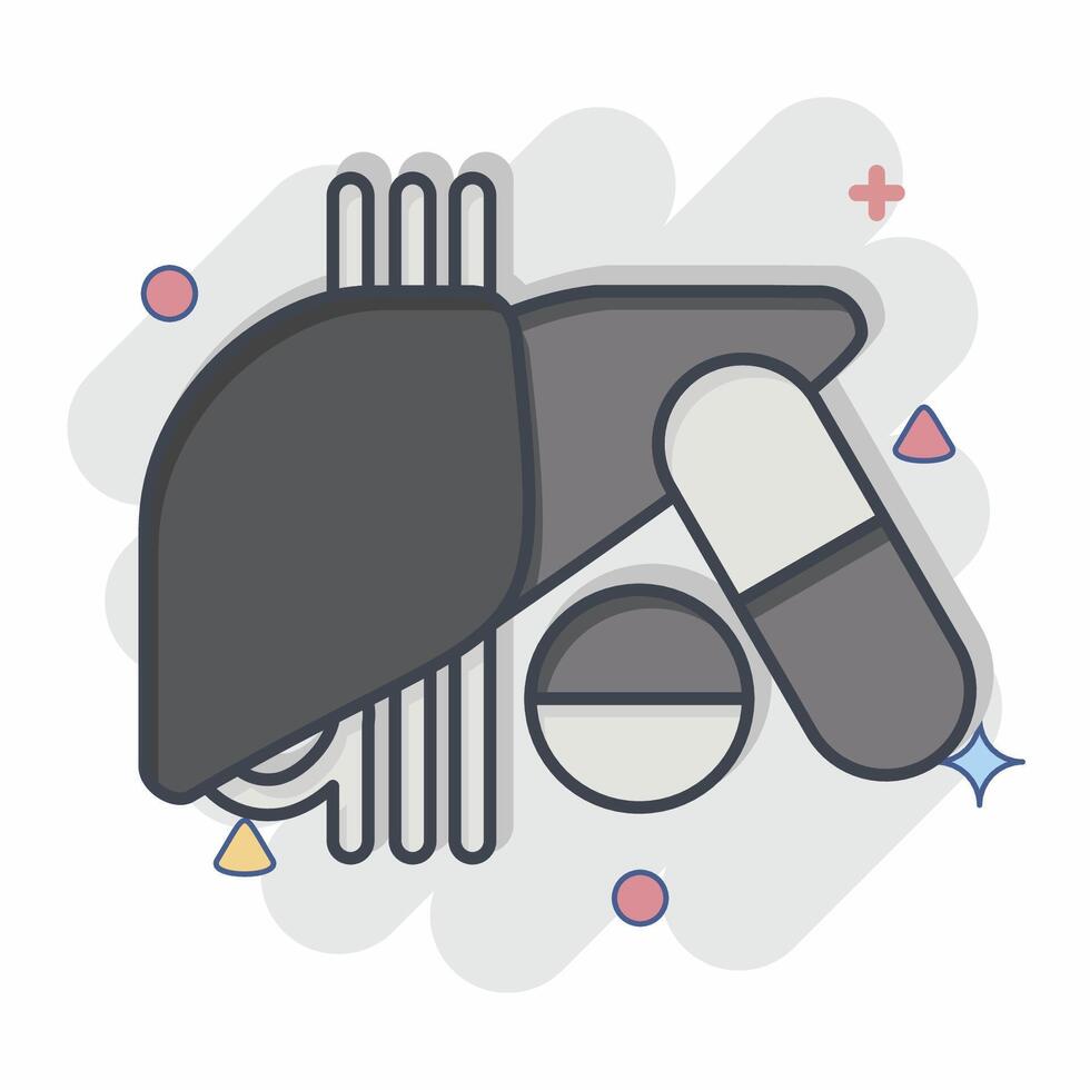 Icon Medication. related to Hepatologist symbol. comic style. simple design editable. simple illustration vector