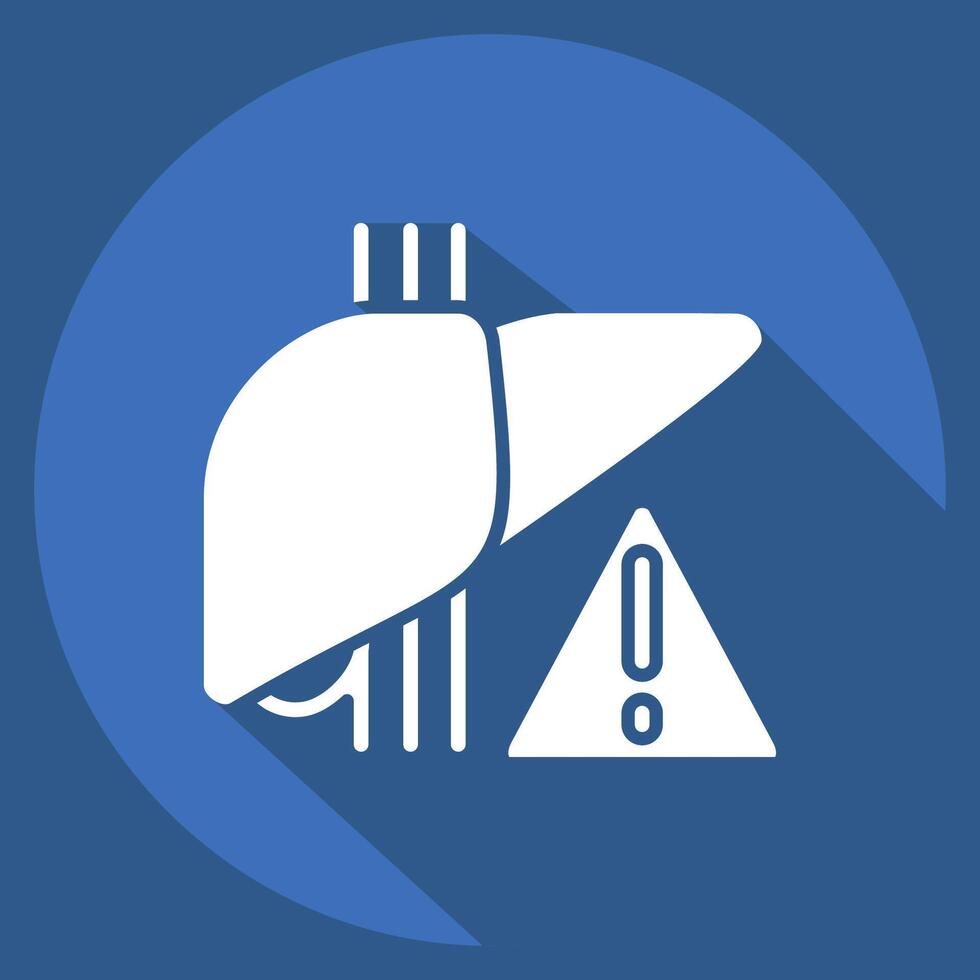 Icon Liver Problem. related to Hepatologist symbol. long shadow style. simple design editable. simple illustration vector