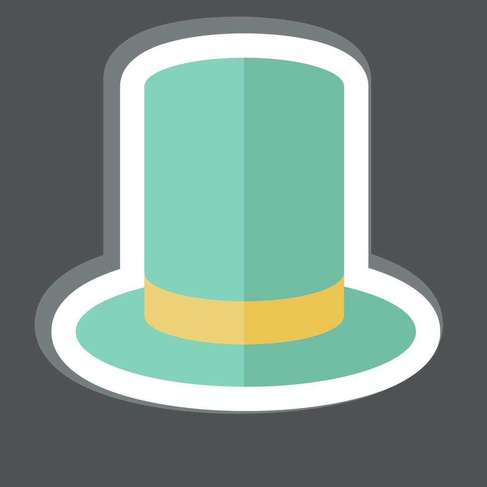 Sticker Top Hat. related to Magic symbol. simple design editable. simple illustration vector