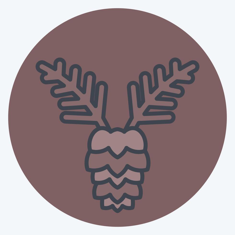 Icon Pine. related to Hipster symbol. color mate style. simple design editable. simple illustration vector