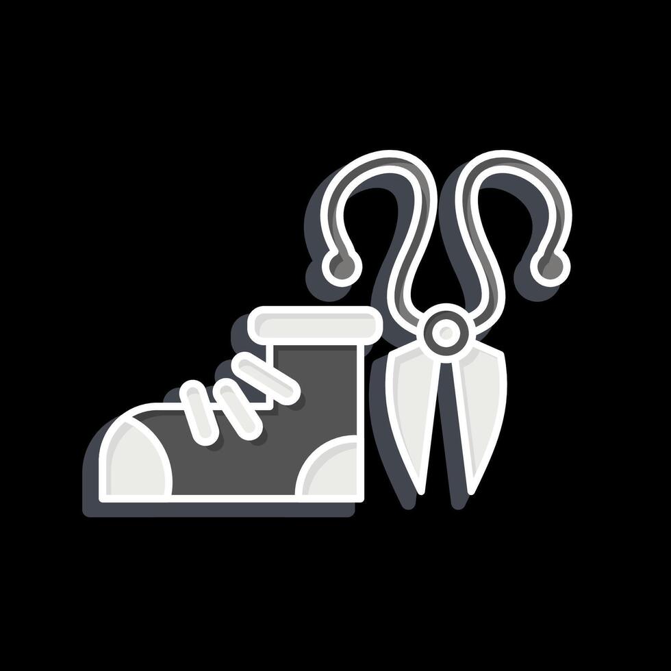 icono tijeras. relacionado a zapatero símbolo. lustroso estilo. sencillo diseño editable. sencillo ilustración vector