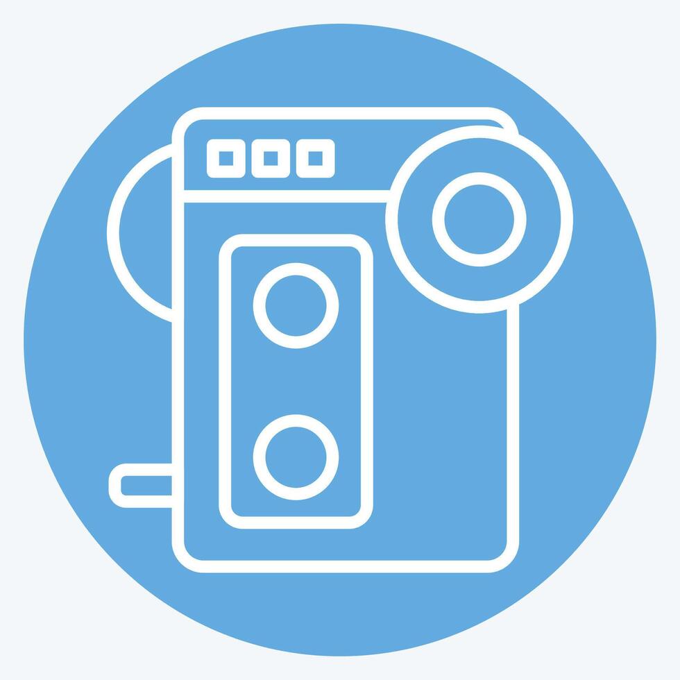 Icon Walkman. related to Hipster symbol. blue eyes style. simple design editable. simple illustration vector