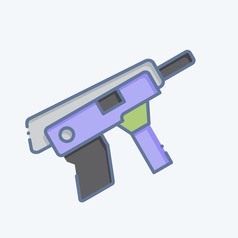 Icon Submachine Gun. related to Weapons symbol. doodle style. simple design editable. simple illustration vector