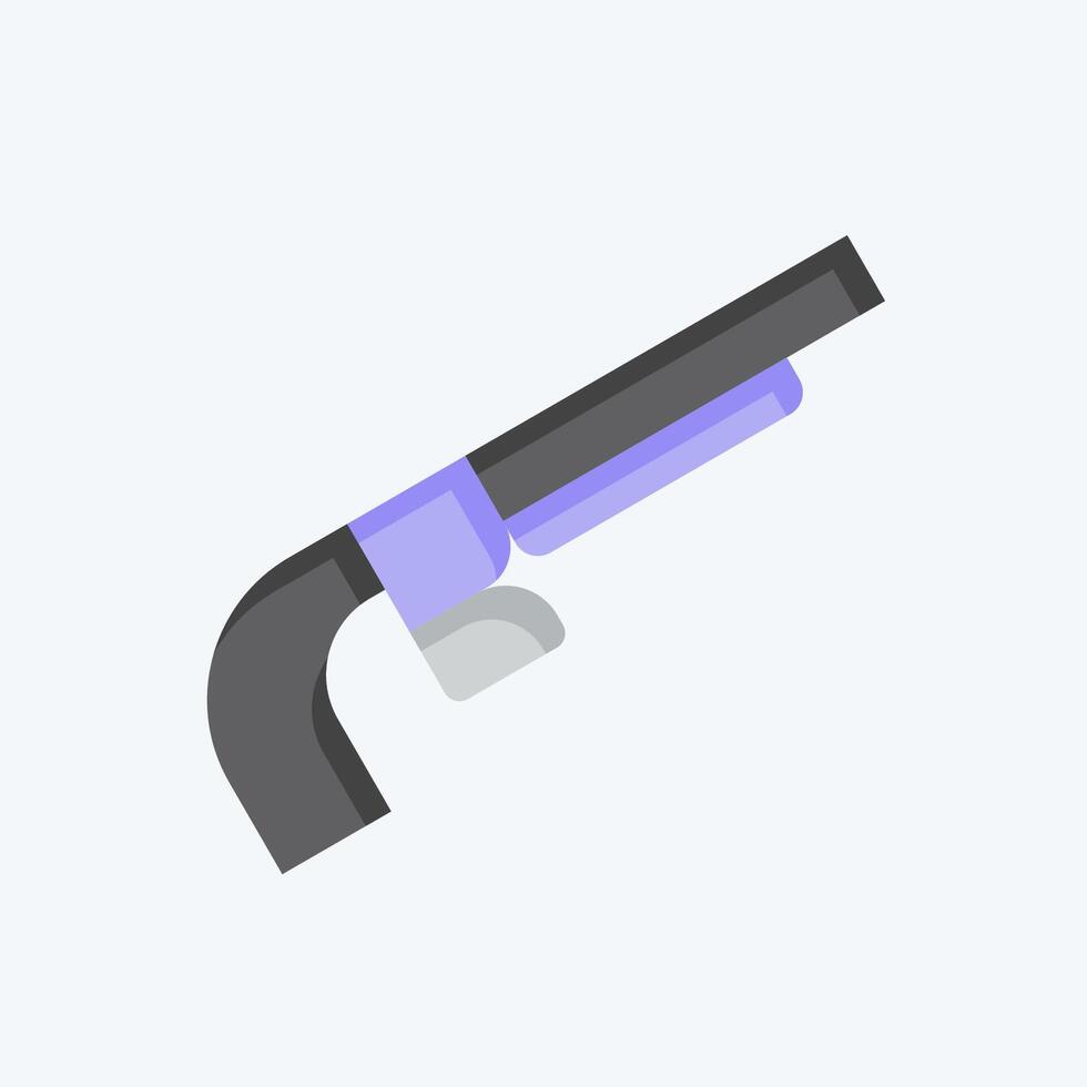 Icon Shotgun. related to Weapons symbol. flat style. simple design editable. simple illustration vector