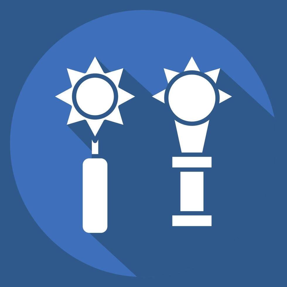 Icon Mace. related to Medieval symbol. long shadow style. simple design editable. simple illustration vector