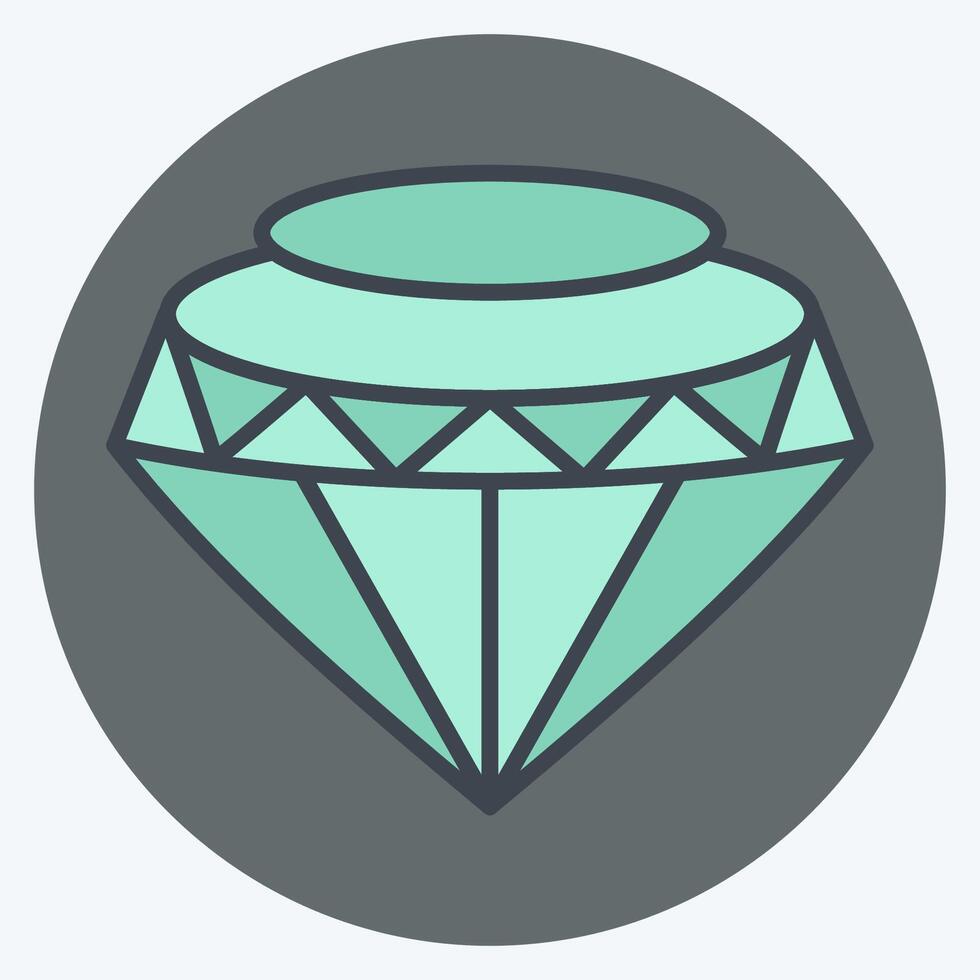 Icon Diamond. related to Hipster symbol. color mate style. simple design editable. simple illustration vector