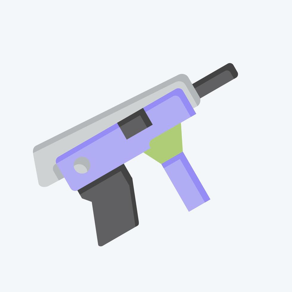 Icon Submachine Gun. related to Weapons symbol. flat style. simple design editable. simple illustration vector