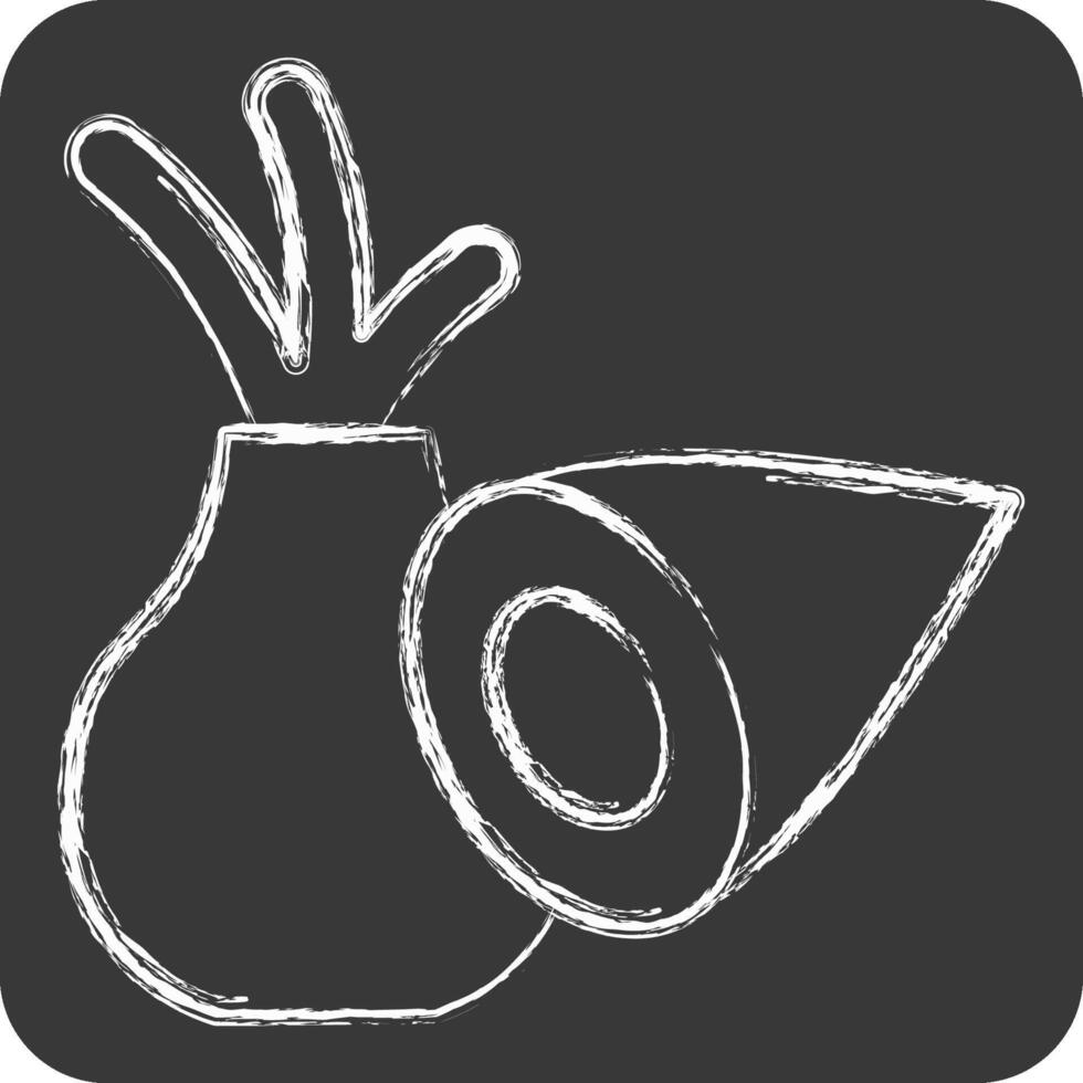 Icon Onion. related to Vegan symbol. chalk Style. simple design editable. simple illustration vector
