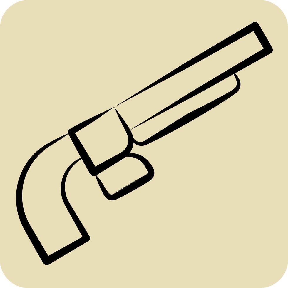 Icon Shotgun. related to Weapons symbol. hand drawn style. simple design editable. simple illustration vector