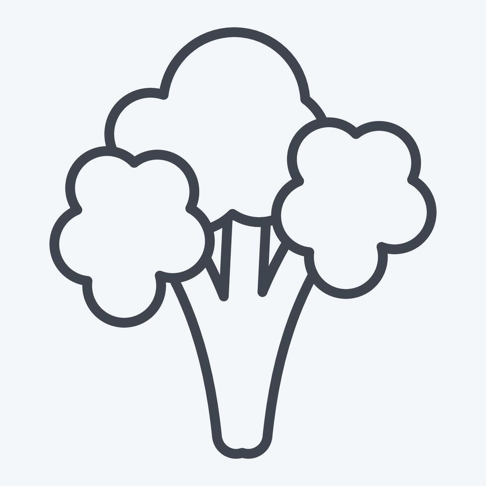 Icon Cauliflower. related to Vegan symbol. line style. simple design editable. simple illustration vector