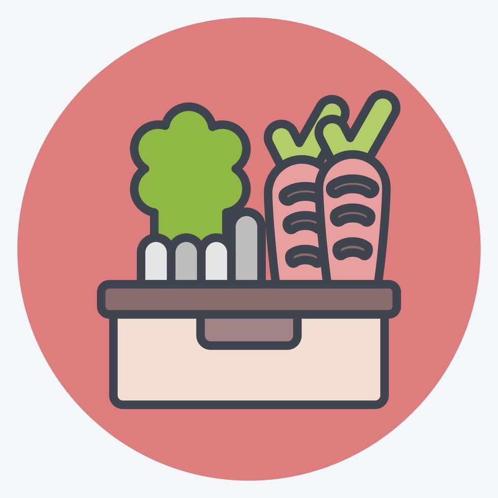 Icon Vegetable. related to Vegan symbol. color mate style. simple design editable. simple illustration vector