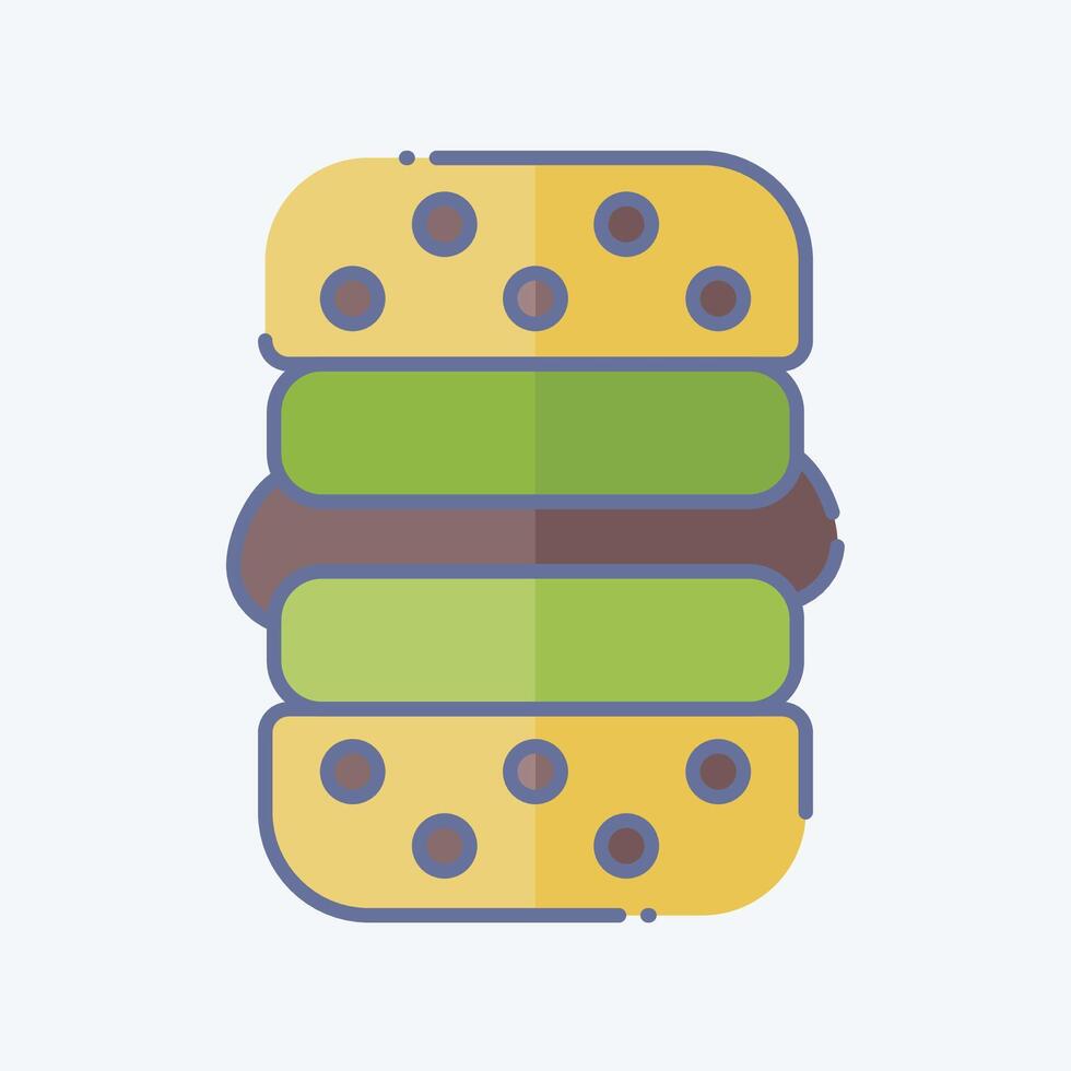 Icon Vegan Burger. related to Vegan symbol. doodle style. simple design editable. simple illustration vector
