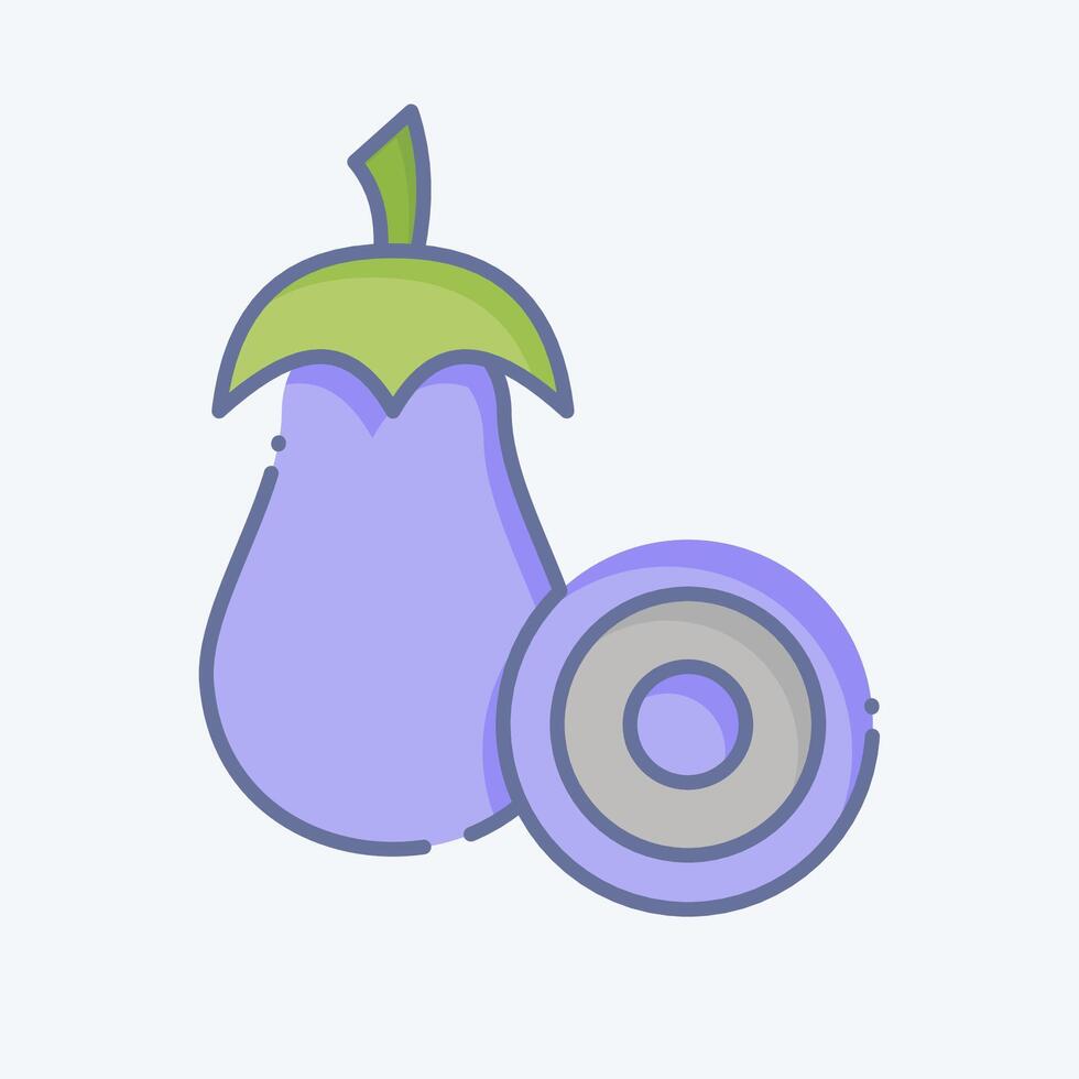 Icon Eggplant. related to Vegan symbol. doodle style. simple design editable. simple illustration vector