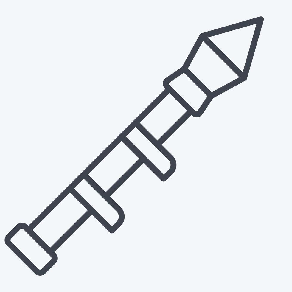 Icon Bazooka. related to Weapons symbol. line style. simple design editable. simple illustration vector