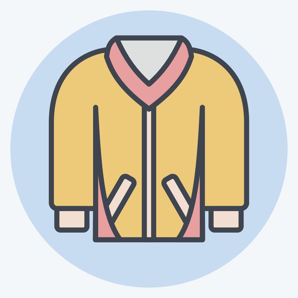 Icon Jacket. related to Hipster symbol. color mate style. simple design editable. simple illustration vector