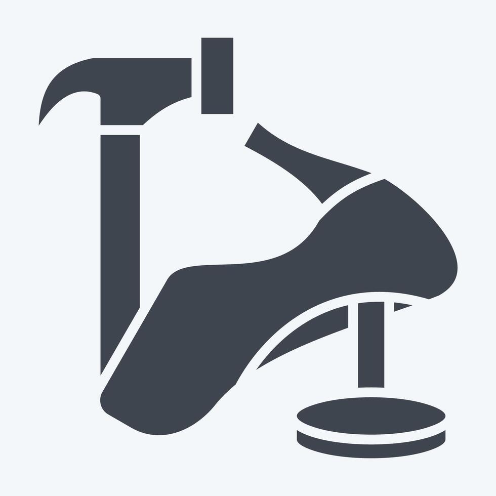 Icon Hammer. related to Shoemaker symbol. glyph style. simple design editable. simple illustration vector