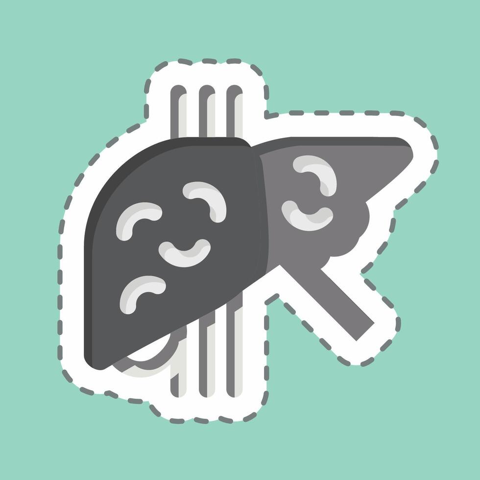 Sticker line cut Cirrhosis. related to Hepatologist symbol. simple design editable. simple illustration vector