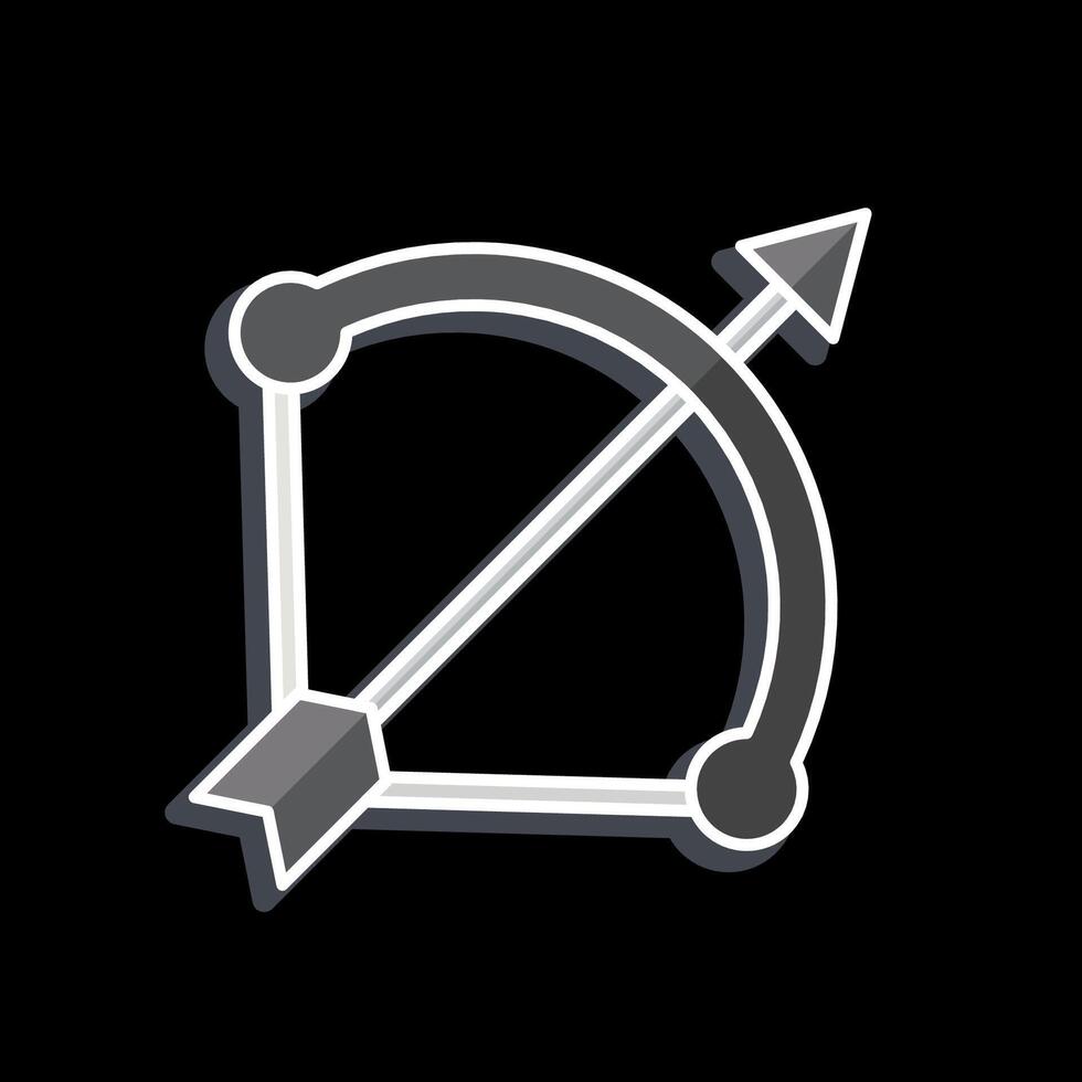Icon Bow and Arrow. related to Weapons symbol. glossy style. simple design editable. simple illustration vector