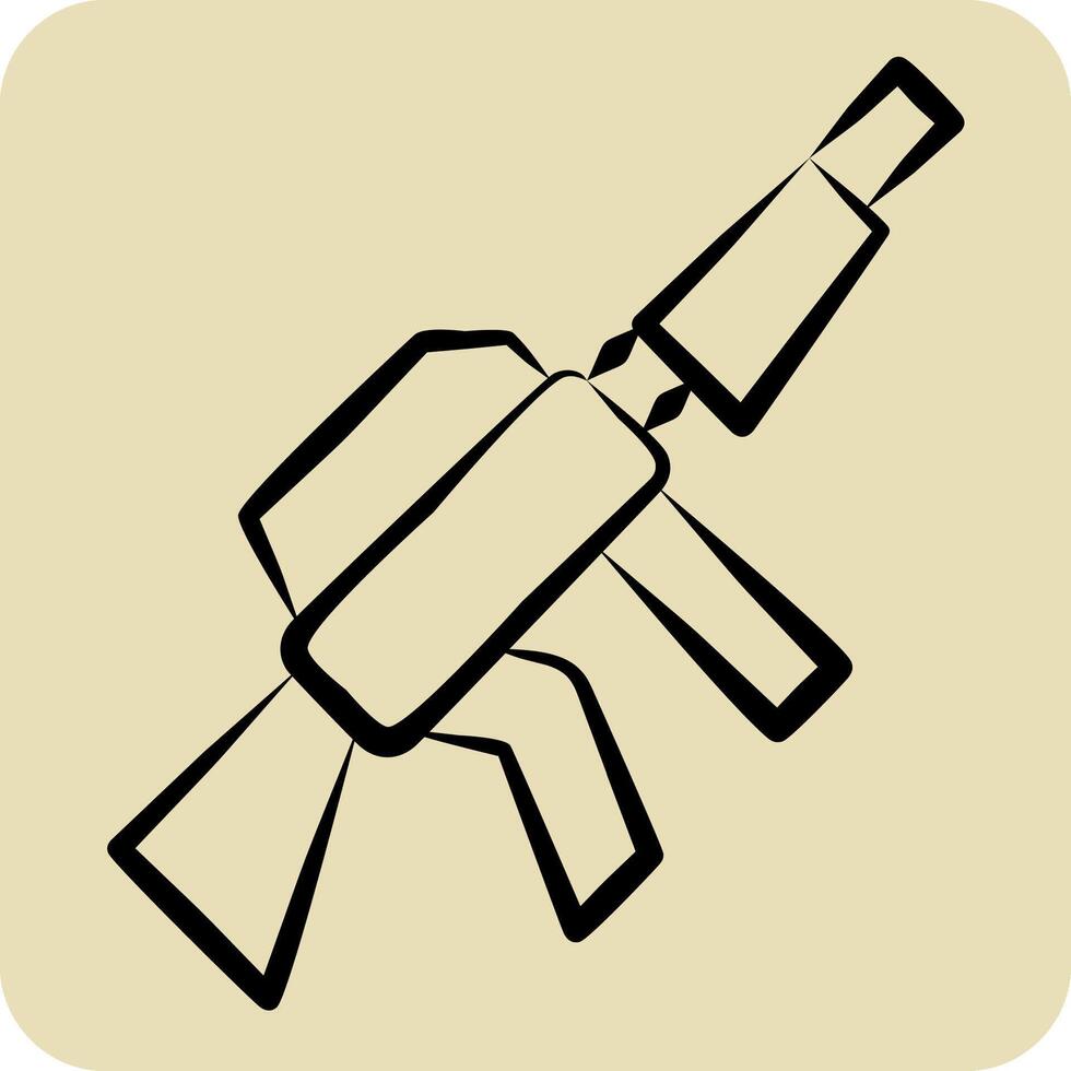 icono francotirador rifle. relacionado a armas símbolo. mano dibujado estilo. sencillo diseño editable. sencillo ilustración vector