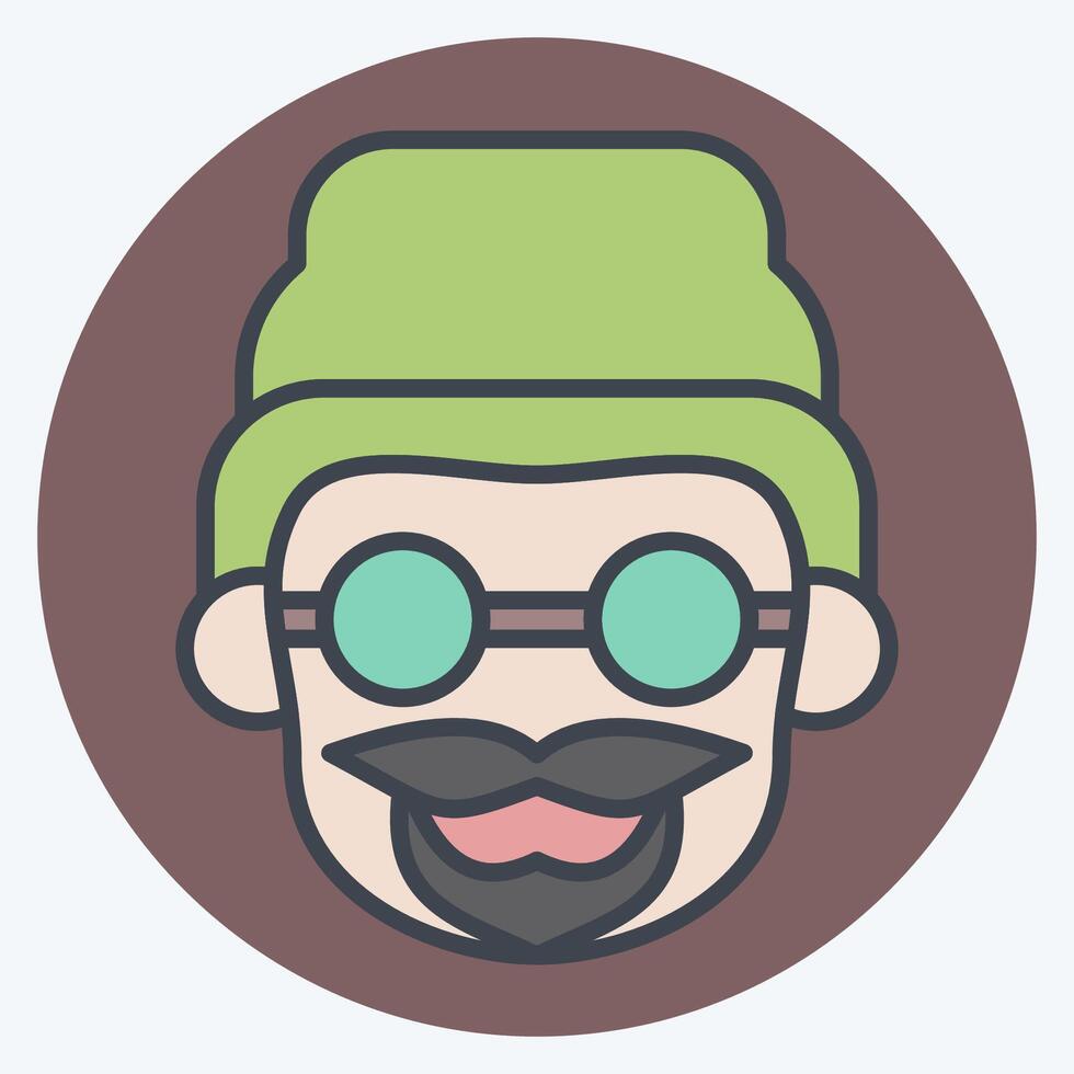 Icon Beanne. related to Hipster symbol. color mate style. simple design editable. simple illustration vector