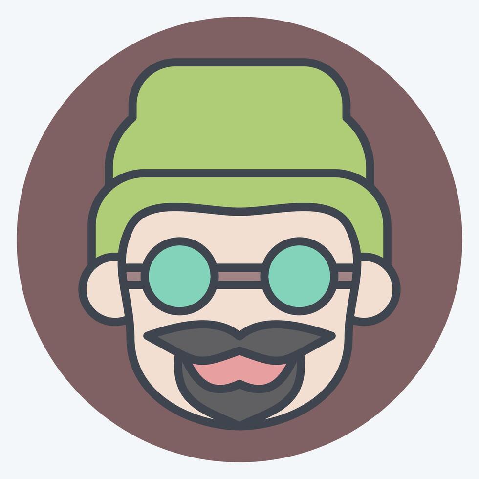 Icon Beanne. related to Hipster symbol. color mate style. simple design editable. simple illustration vector