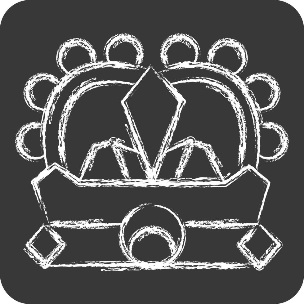 Icon Crown. related to Medieval symbol. chalk Style. simple design editable. simple illustration vector