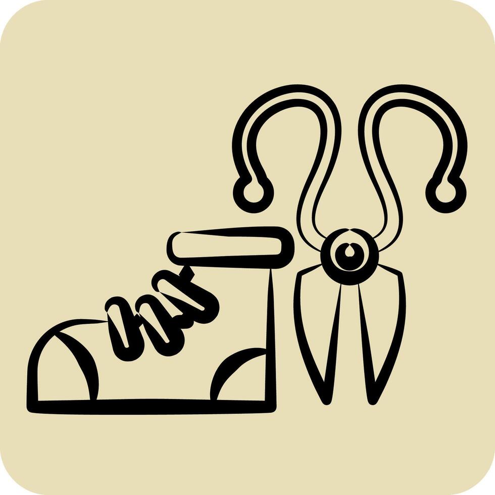 Icon Scissors. related to Shoemaker symbol. hand drawn style. simple design editable. simple illustration vector