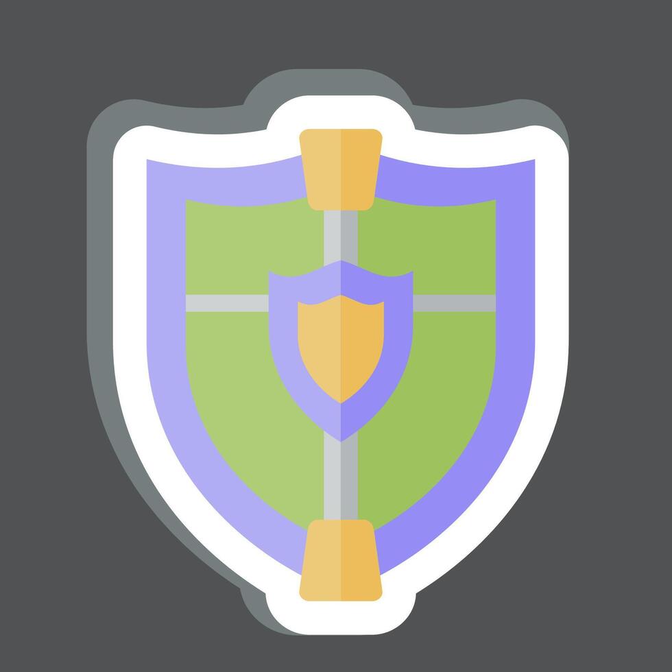 Sticker Shield. related to Weapons symbol. simple design editable. simple illustration vector