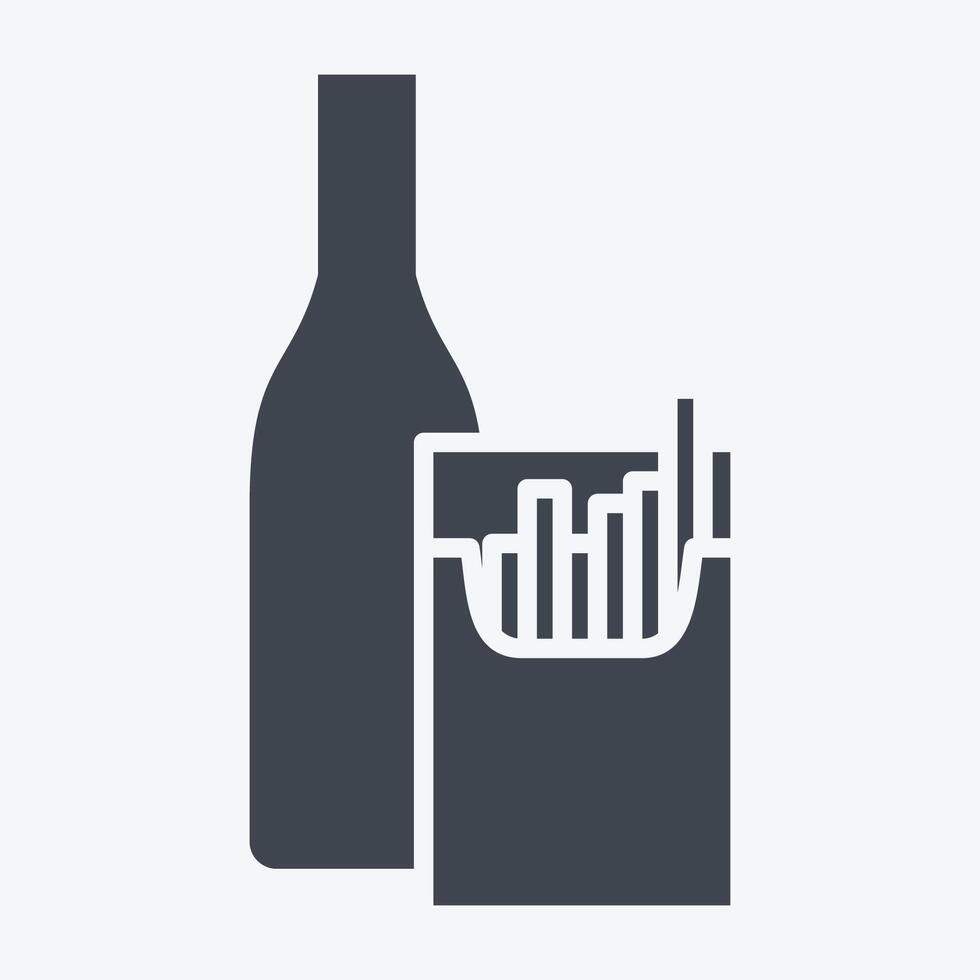 Icon Smoking Alcohol. related to Hepatologist symbol. glyph style. simple design editable. simple illustration vector