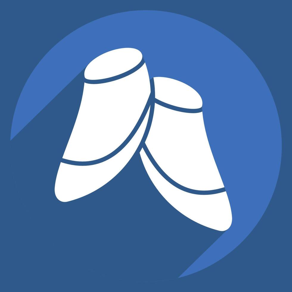 Icon Last Shoes. related to Shoemaker symbol. long shadow style. simple design editable. simple illustration vector