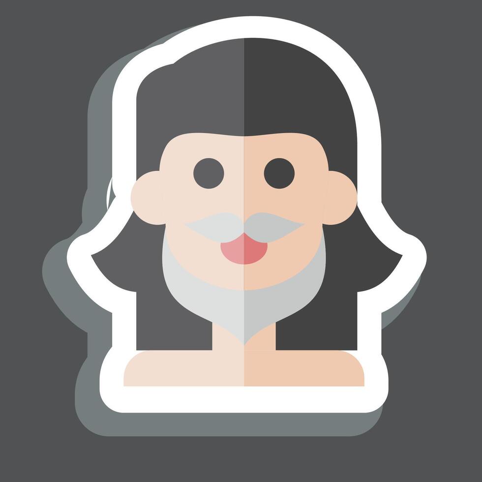 Sticker Mustache. related to Hipster symbol. simple design editable. simple illustration vector