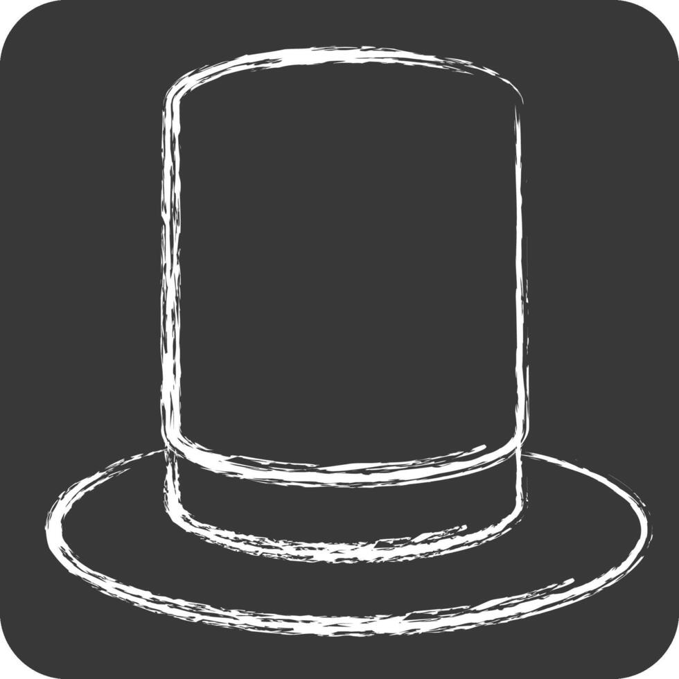 Icon Top Hat. related to Magic symbol. chalk Style. simple design editable. simple illustration vector