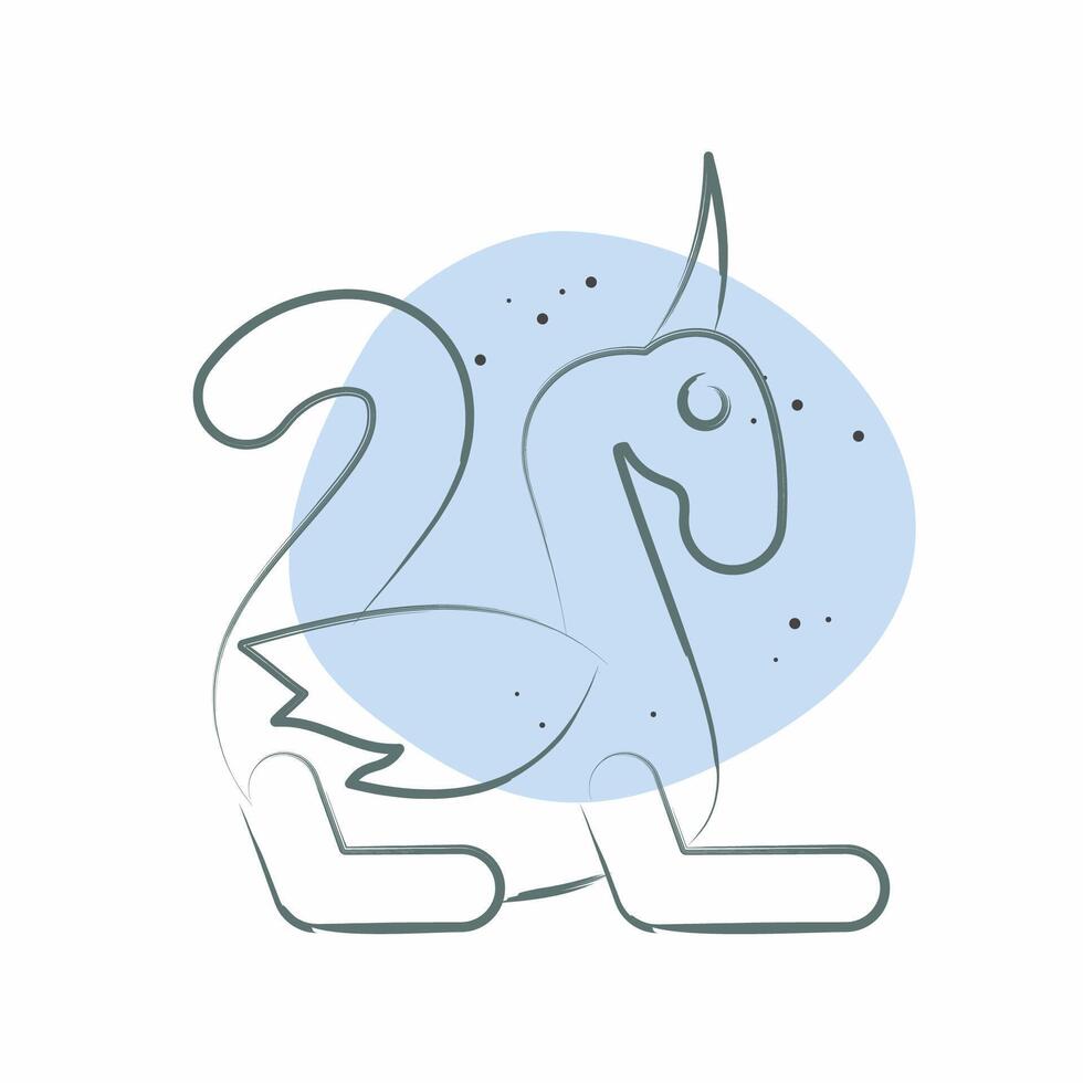 Icon Dragon. related to Medieval symbol. Color Spot Style. simple design editable. simple illustration vector