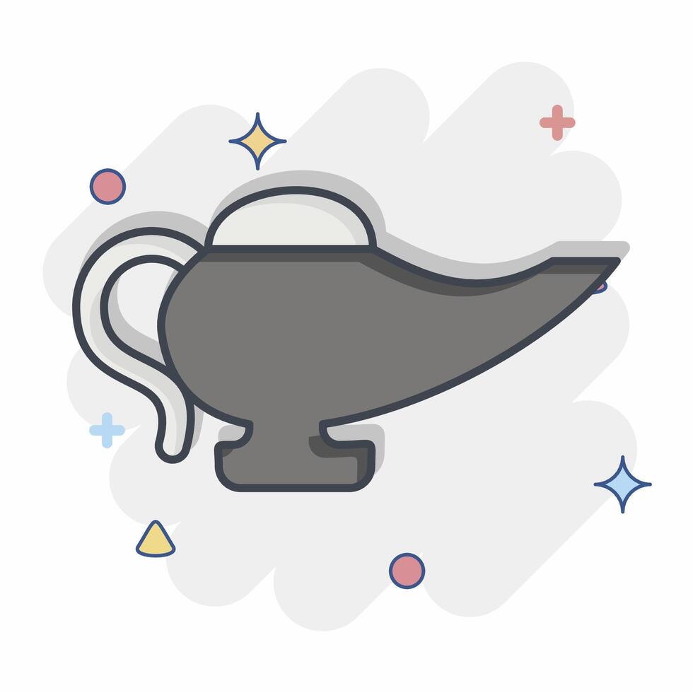 Icon Magic Lamp. related to Magic symbol. comic style. simple design editable. simple illustration vector