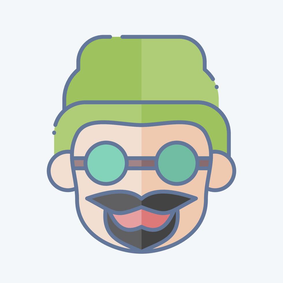 Icon Beanne. related to Hipster symbol. doodle style. simple design editable. simple illustration vector