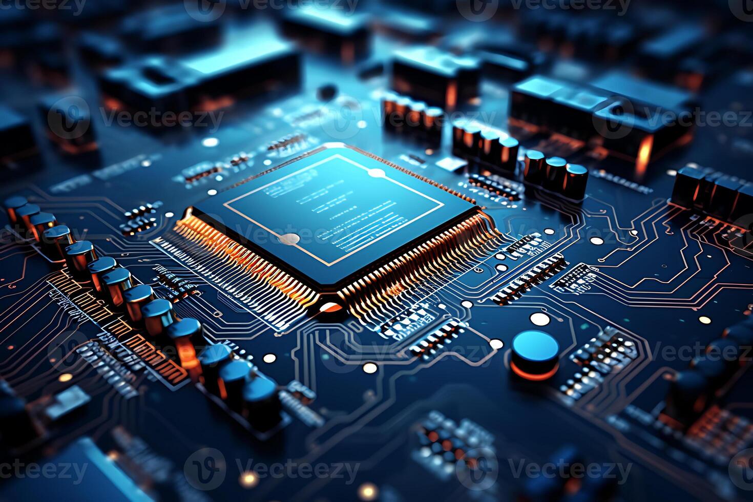 3d technology illustration A fingerprint scanner is integrated into the printed circuit. release binary code photo