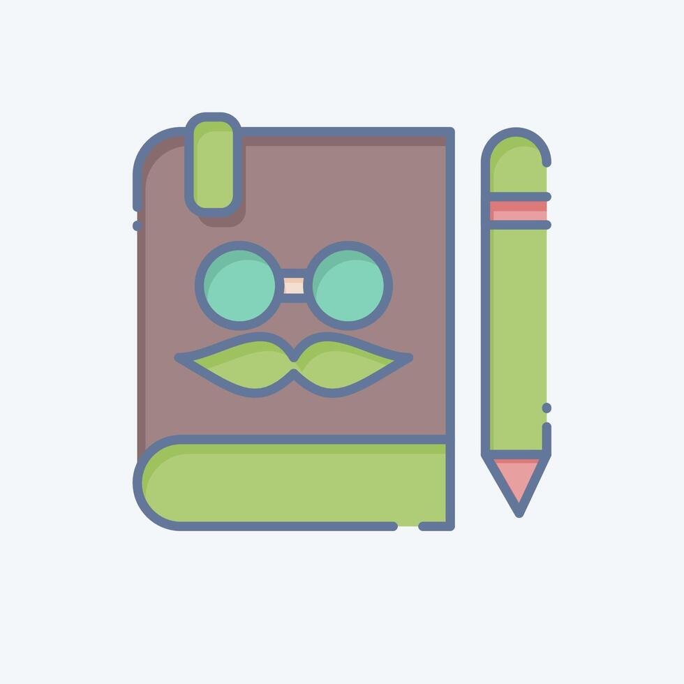 icono cuaderno. relacionado a hipster símbolo. garabatear estilo. sencillo diseño editable. sencillo ilustración vector