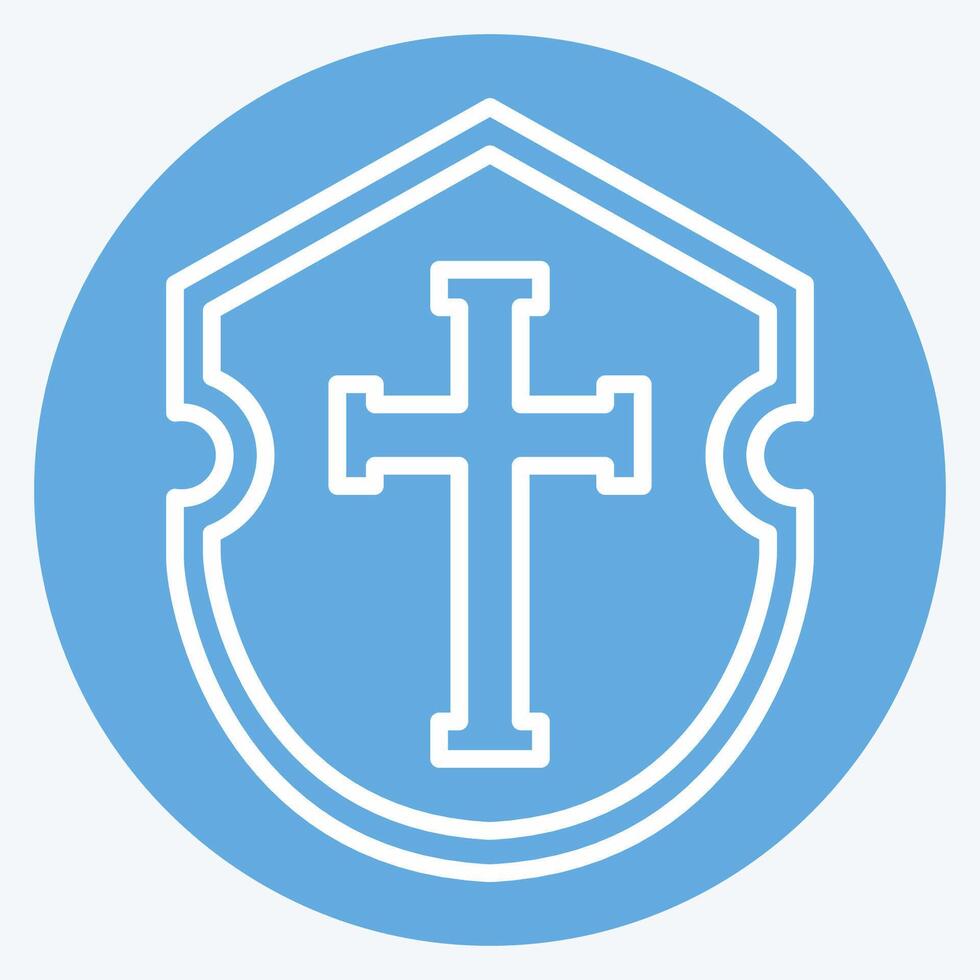 Icon Shield. related to Medieval symbol. blue eyes style. simple design editable. simple illustration vector