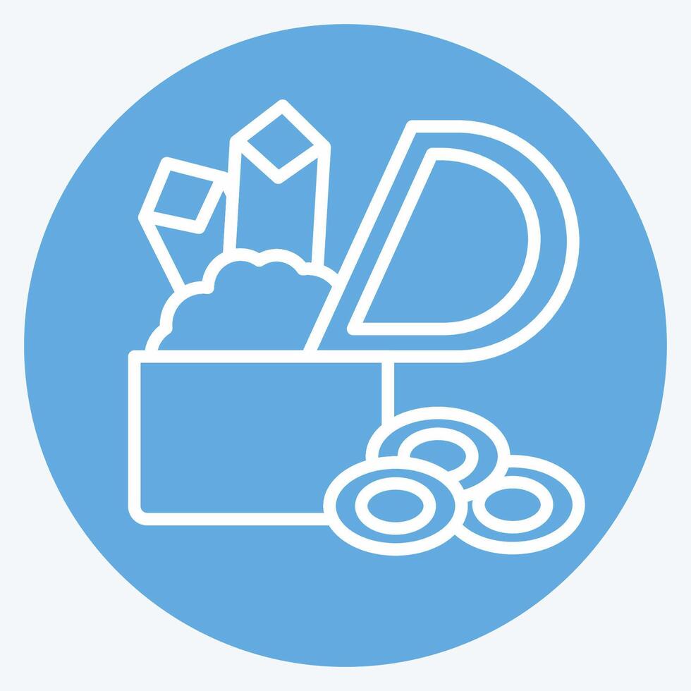 Icon Treasure Chest. related to Medieval symbol. blue eyes style. simple design editable. simple illustration vector