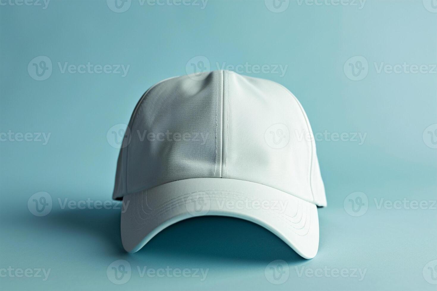 AI generated Hat baseball cap on blue background cutout photo